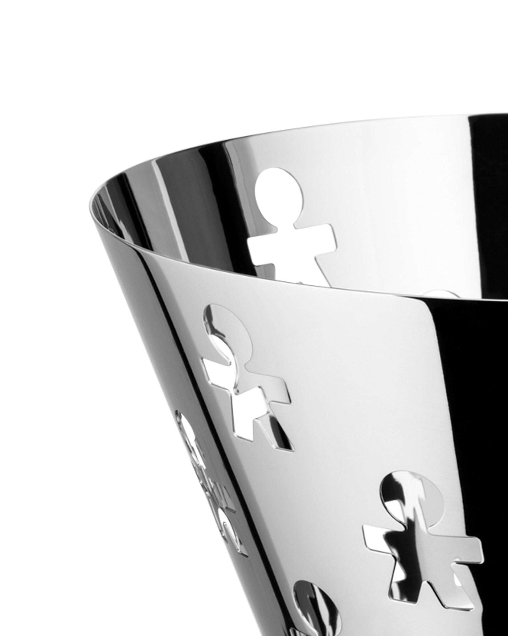 Alessi Girotondo - Vassoio Rotondo In Acciaio Inox 40cm E Portatovaglioli Traforato Con Omini King-Kong, Design Stefano Giovannoni, Accessori Tavola Dal Sorriso