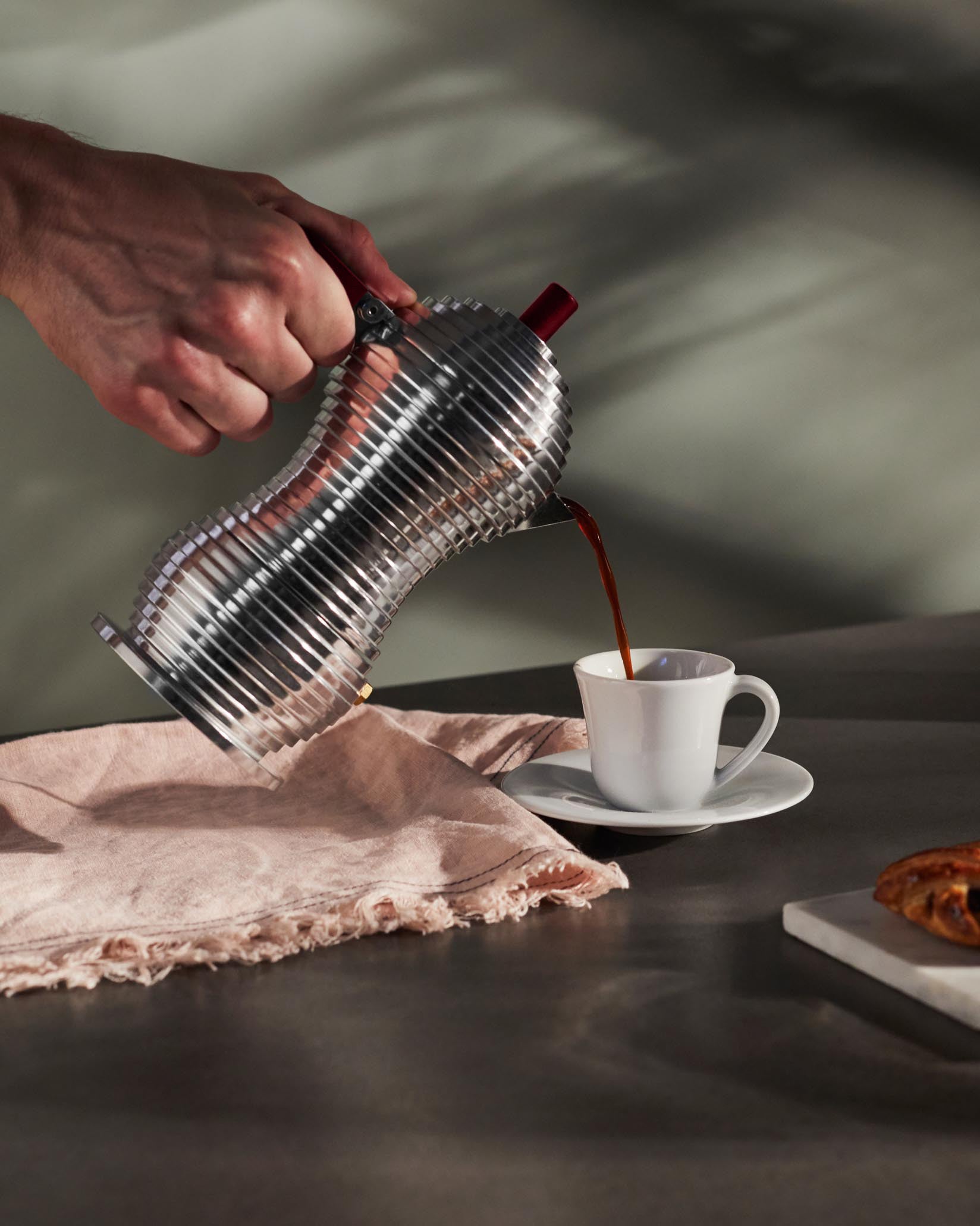 Personalized aluminum colored 3 cup espresso coffee maker 6 cups