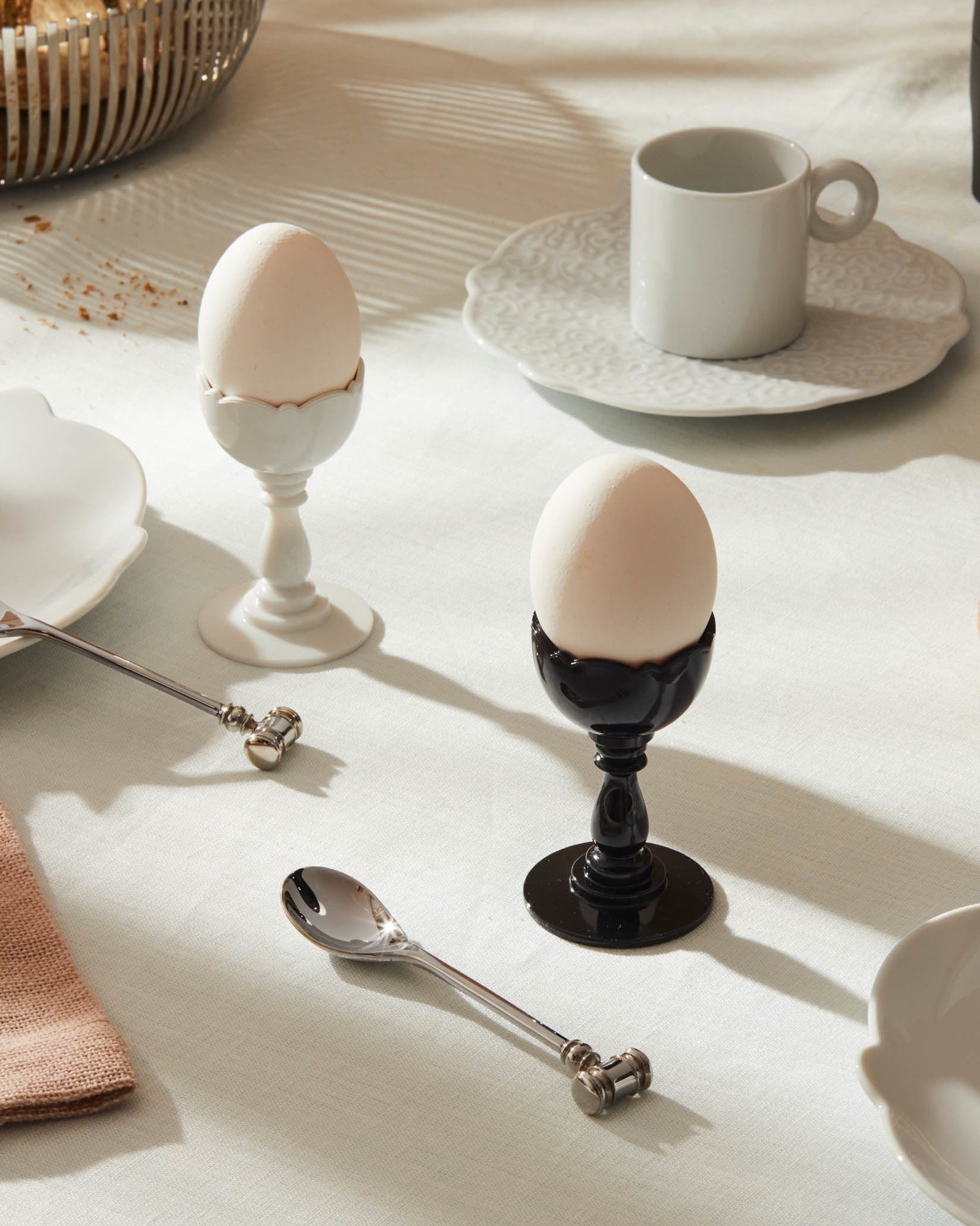 Alessi Dressed Egg Cup and Spoon, White