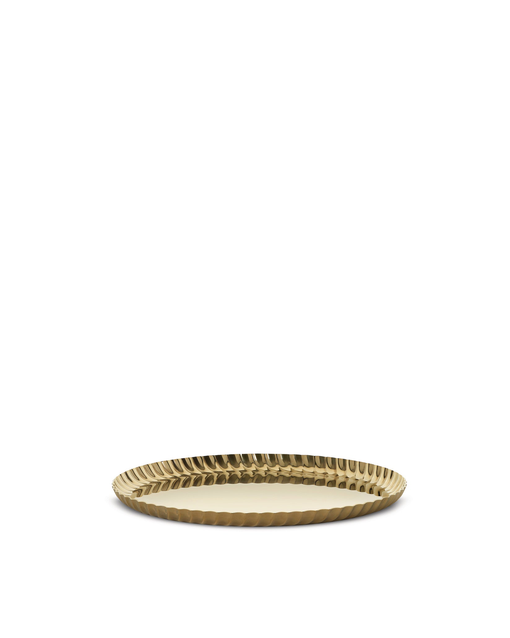 Pleats: Round Tray in Stainless Steel by Jin Kuramoto | Alessi