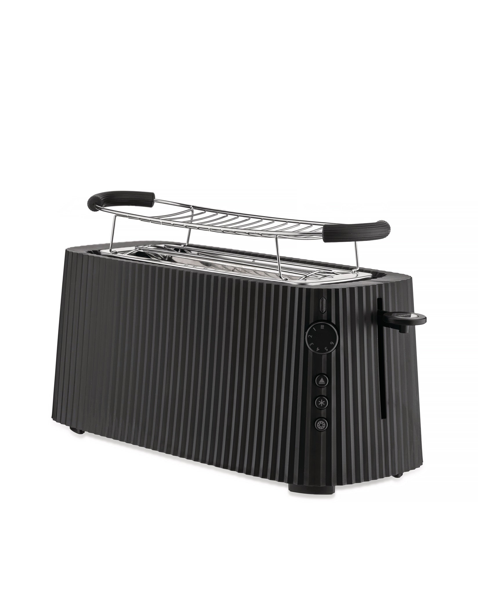 Plissé black Long double compartment toaster Alessi