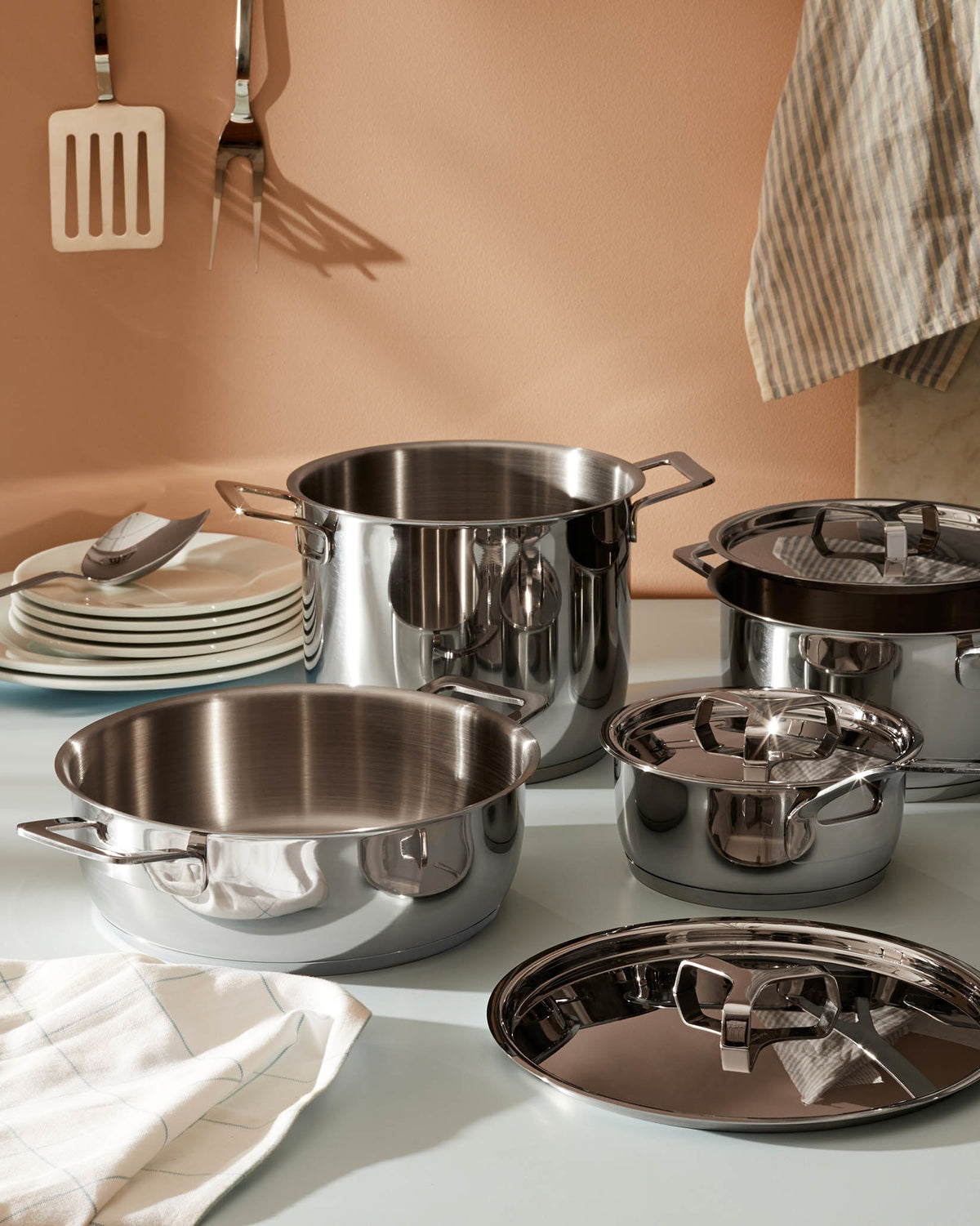Pots&Pans Pots And Pans Set 9 Pieces By Jasper Morrison | Alessi