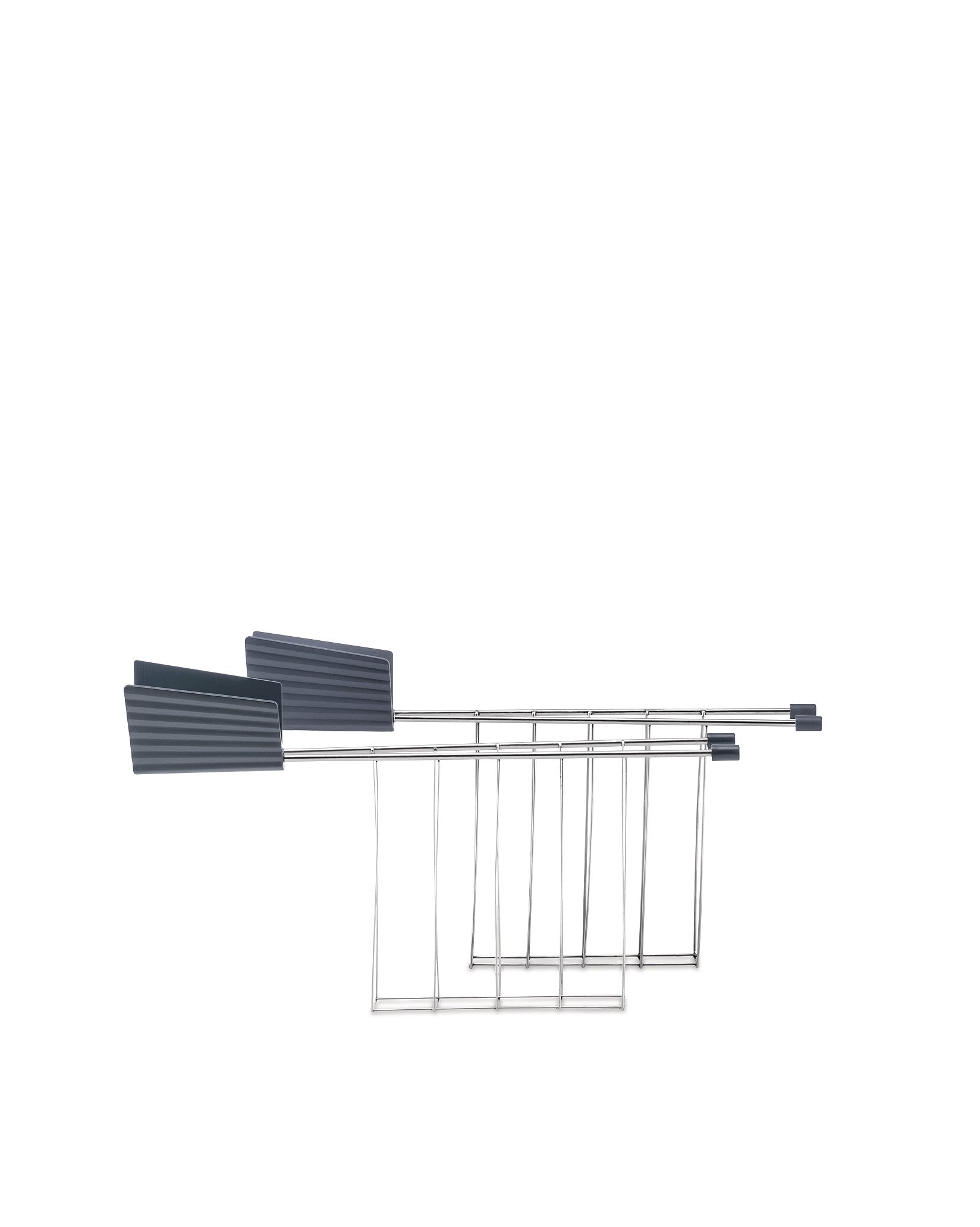 Plissé grey Set of two toaster racks Alessi