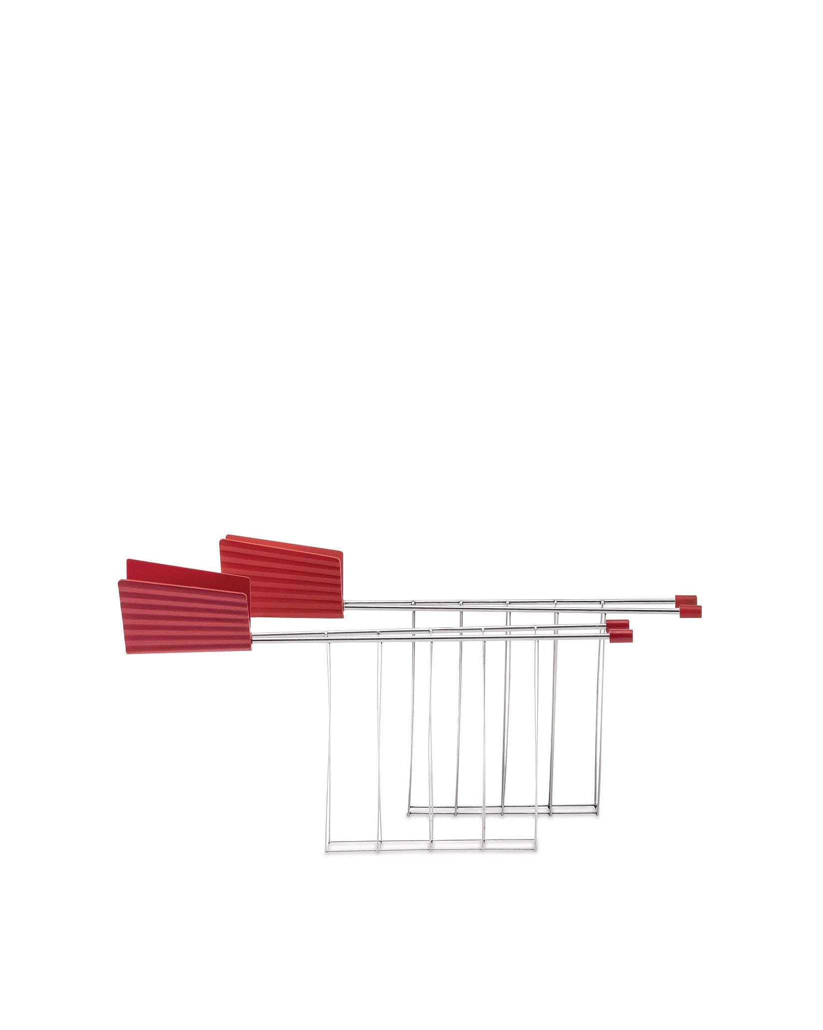 Plissé red Set of two toaster racks Alessi
